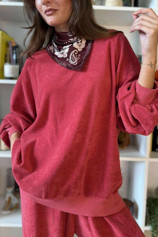 Terry B Classic Sweatshirt Strawberry Crush